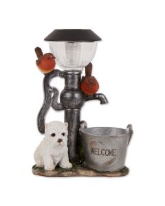 LITTLE PUP AND WATER PUMP SOLAR LIGHT